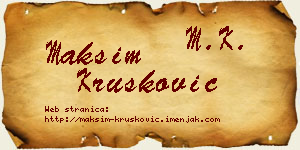 Maksim Krušković vizit kartica